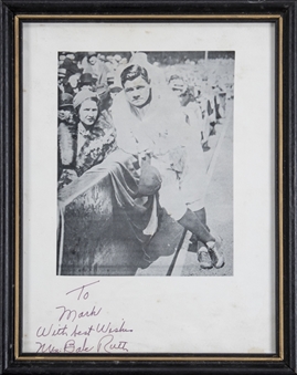 Claire Ruth (Signed Mrs. Babe Ruth) Signed, Inscribed & Framed  9.5 x 12 Photo (Beckett)